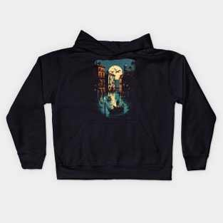 Venice Canal Pixel Art Kids Hoodie